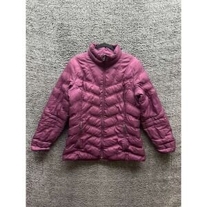 Spyder Syrround Full-Zip Quilted Down Puffer Jacket Purple Womens Size L